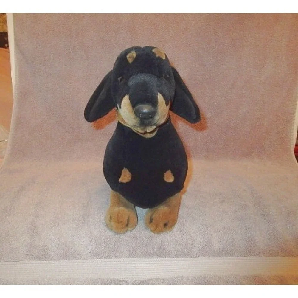 Vtg Ganz Dachshund Dog Plush Stuffed Animal Wiener Sausage Doxie Badger 18